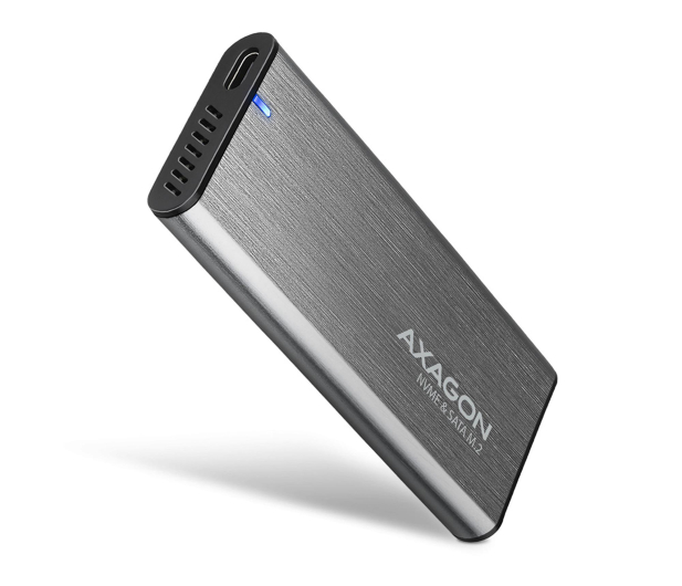 AXAGON EEM2-SG2 Obudowa zewnętrzna aluminiowa bezśrubowa USB-C 3.2 Gen 2 M.2 NVMe & SATA SSD + USB-A - USB-C redukcja - 1353424 - zdjęcie